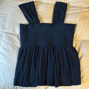 NWOT Navy Blue Smocked Tank Top